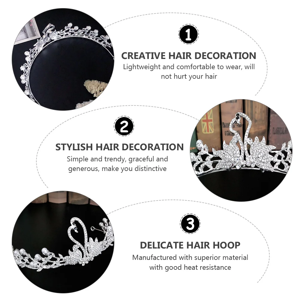 

Girls Small Crown Tiara Headbands Silver Alloy Adorable Hoop Baby Princess Lightweight Heat Resistant Elegant Jewelry Creative