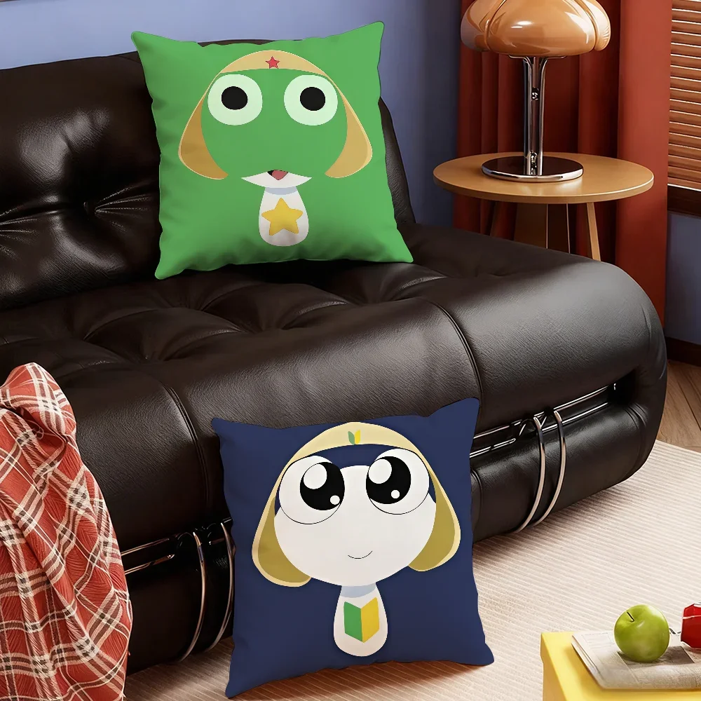 Anime K-Keroro Gunsou-S Frog cushion cover Soft Smooth Pillow Case Hidden Zipper Washable Decorative Couch Office Gift