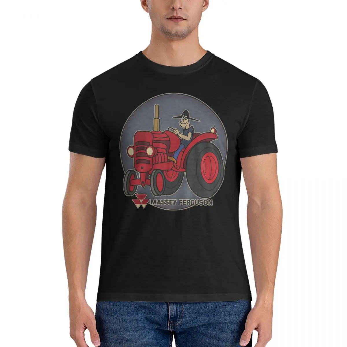 Men T-Shirts Cartoon Logo Hipster Cotton Tees Short Sleeve M-Massey Ferguson T Shirts O Neck Tops New Arrival