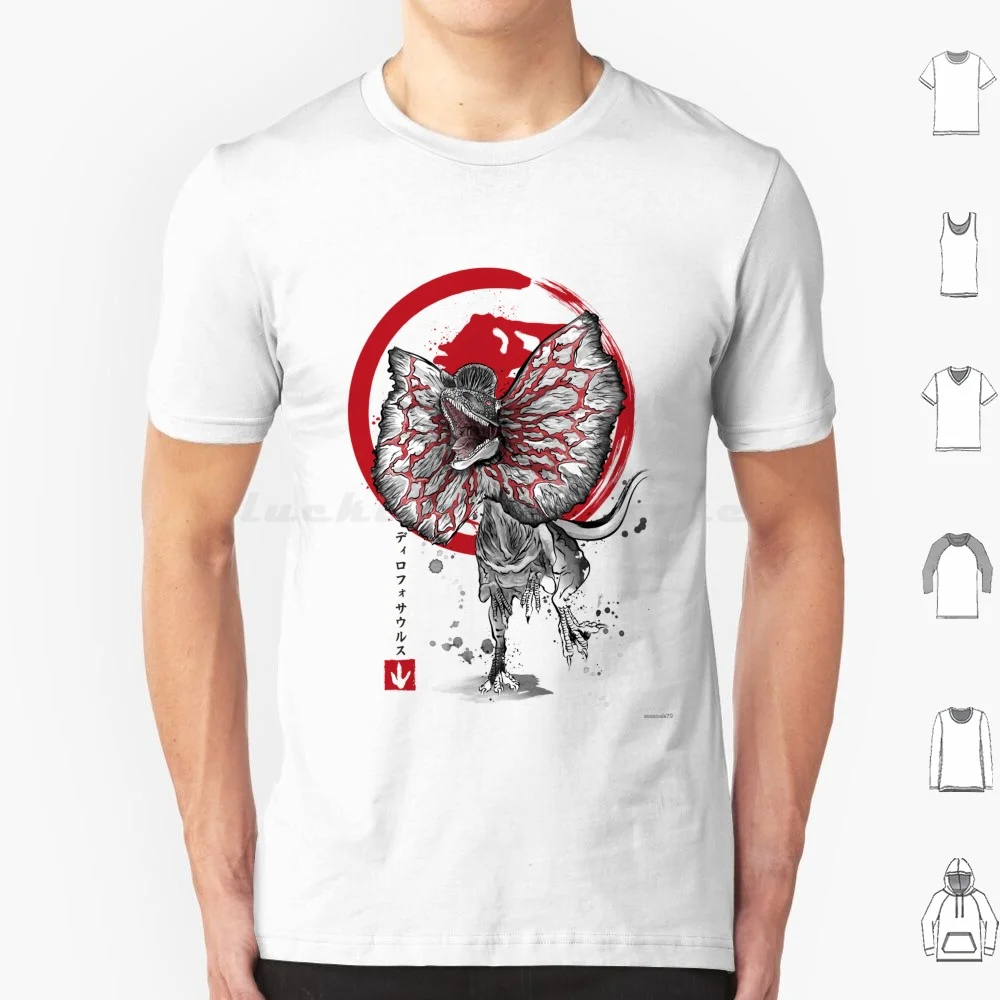 Camiseta Dilophosaurus Sumi E para hombres, mujeres y niños, 6xl, dinosaurios Dilophosaurus, T Rex, Japón, Sumi y Velociraptor, Tyrannosaurus Rex