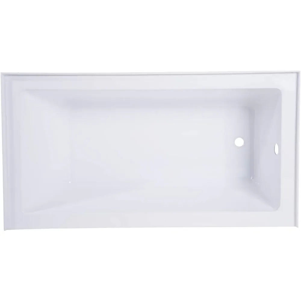 

Brass Aqua Eden Alcove Tub, White - Stylish & Durable for Your Bathroom