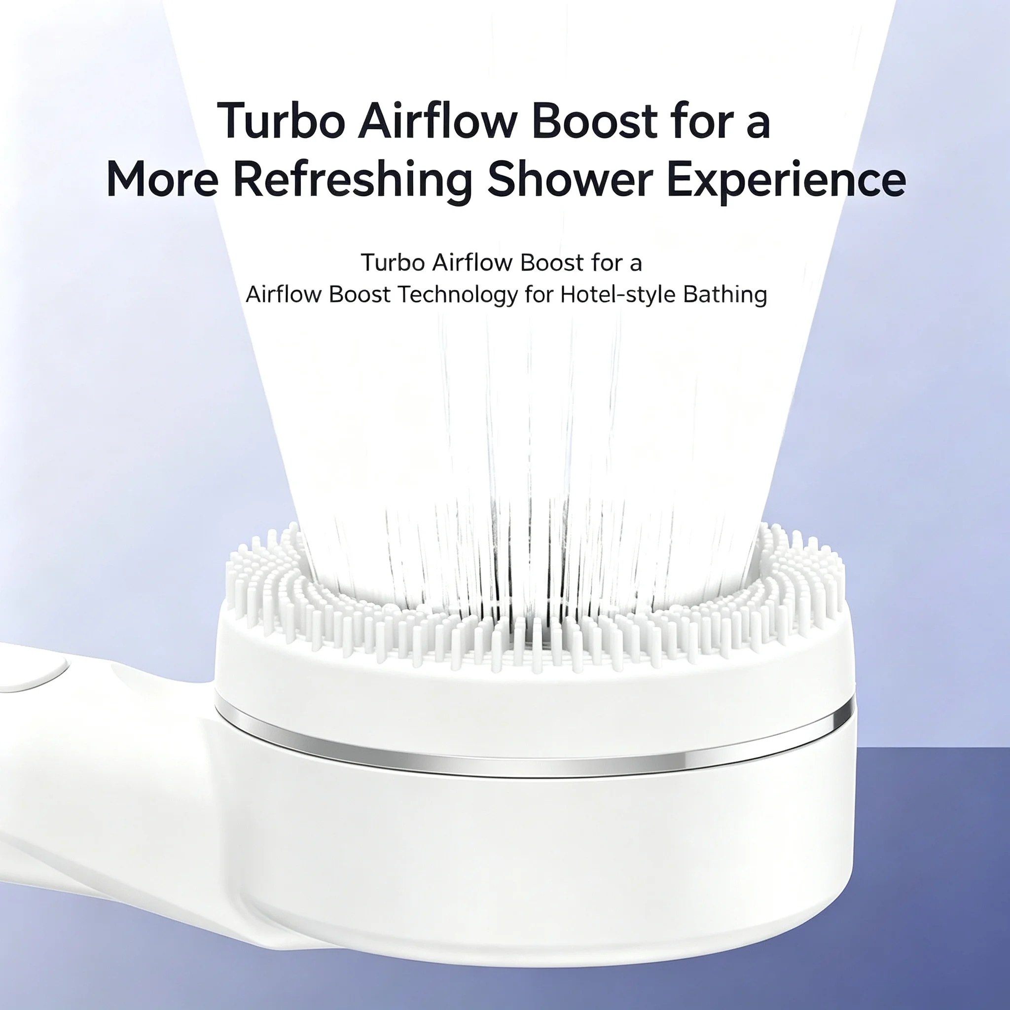 SPA Massage Filter Shower Head Pressurized Handheld Sprayer with 1.5m Hose and Holder 4 Spray Modes Outer Silicone Scrubber view 3