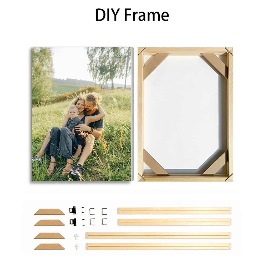 قطعة واحدة من الصور المخصصة على القماش مع إطار خشبي DIY أو ملصق بدون إطار، صور مخصصة مخصصة لمحبيك، ملصق مخصص #2