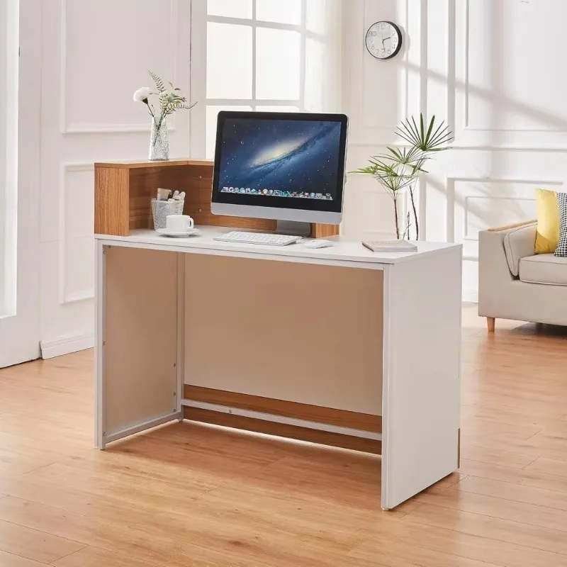 

Reception Desk, Counter Table w/Cable Grommet,47 inch Retail Counter for Checkout, Lobby, Beauty Salon,Barber&Small Company