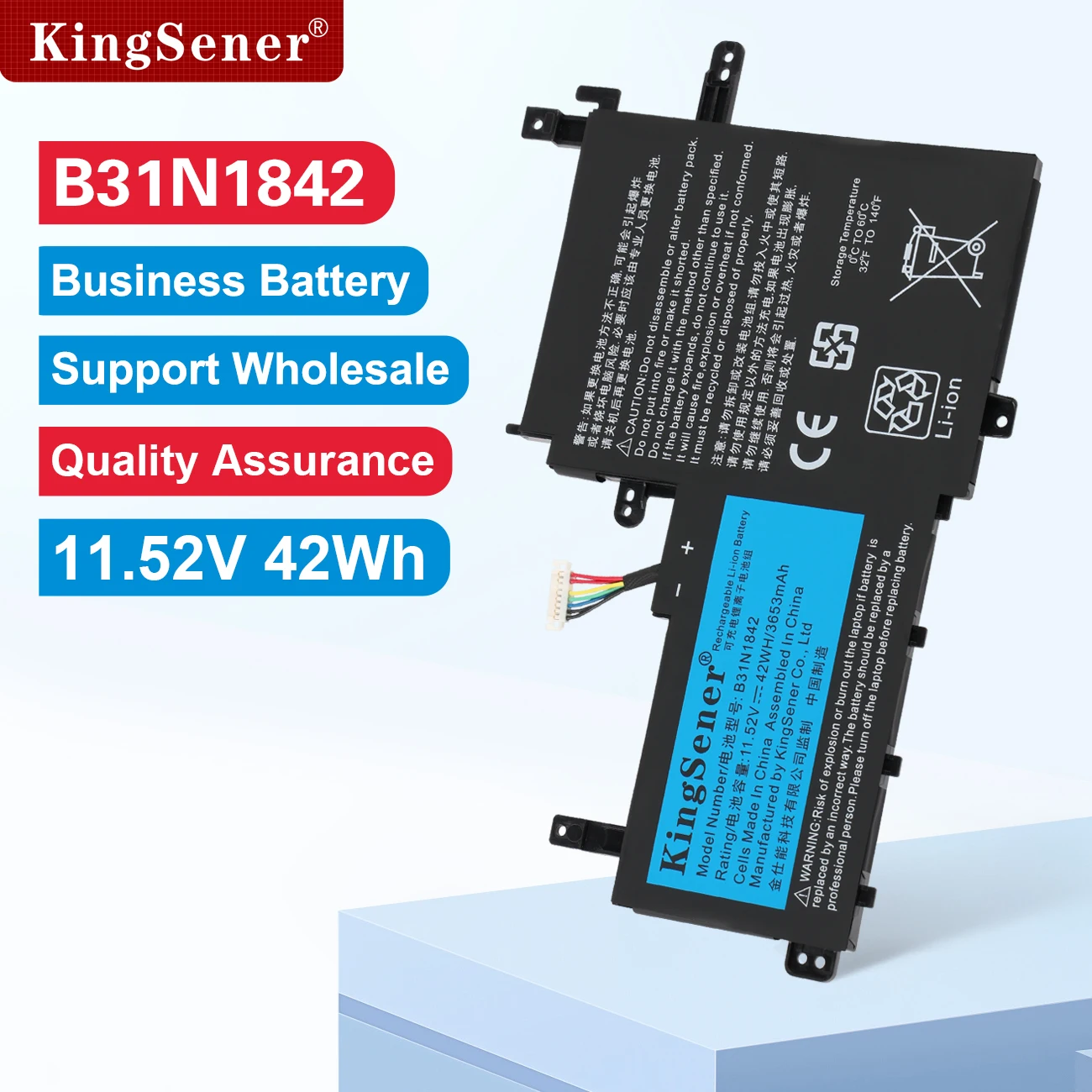 KingSener B31N1842 Laptop Battery For ASUS VivoBook 15 F513EA K513E KM513UA M513IA S513EA S531F S533UA X513EA X531FA X531FL 42WH