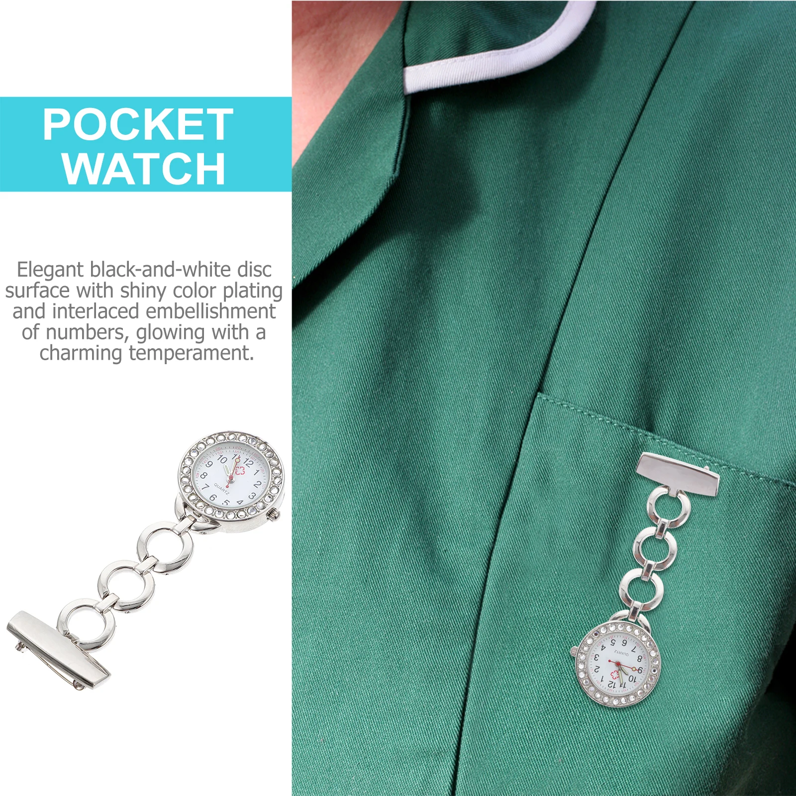 Orologio da taschino portatile di alta qualità per infermiere, per donne, infermiere, personale medico, set regalo per ospedale, orologio da petto con ciondolo unico