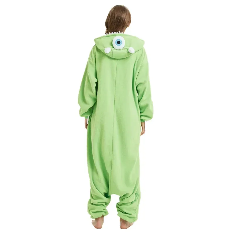 New 2025 Monster Mike Cosplay Kigurumi Adults Onesies Women Pajamas Fleece Costume Jumpsuit eqs9X