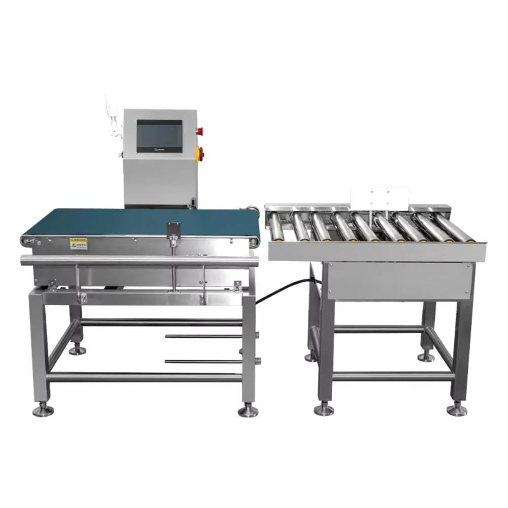 Automatic Online Checkweigher Cat Dog Food Industrial Conveyor Belt  Weight Sorter Machine Pusher Rejector  Bottle Check Weigher