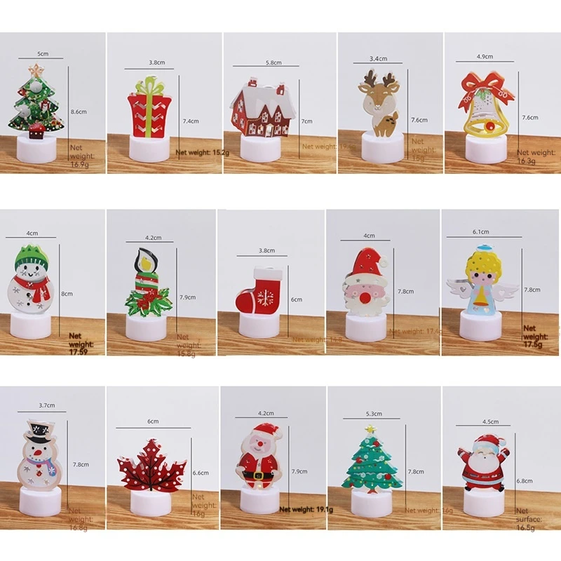 Led Electronic Lights Candles Christmas Trees Snowmen Creative Desktop Decorations Home Decor Giving Friends Christmas Gift Toys