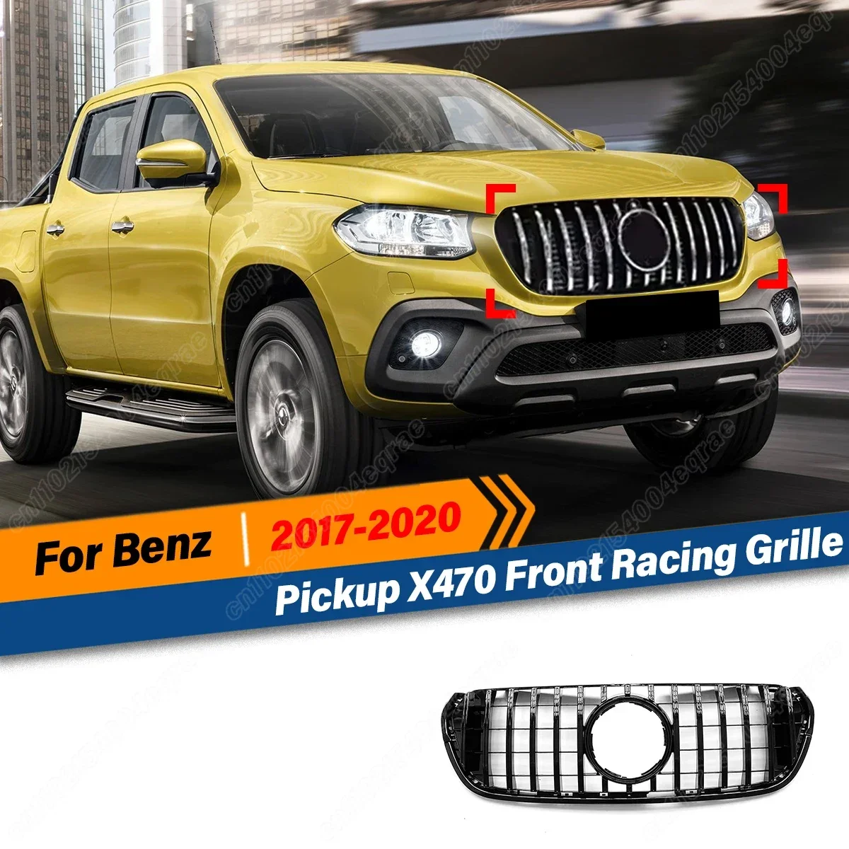 

Для Mercedes Benz X-class Pickup X470 2017 2018 2019 2020 Автомобильная передняя гоночная решетка GT Решетка Автомобильные аксессуары Автозапчасти Комплект кузова
