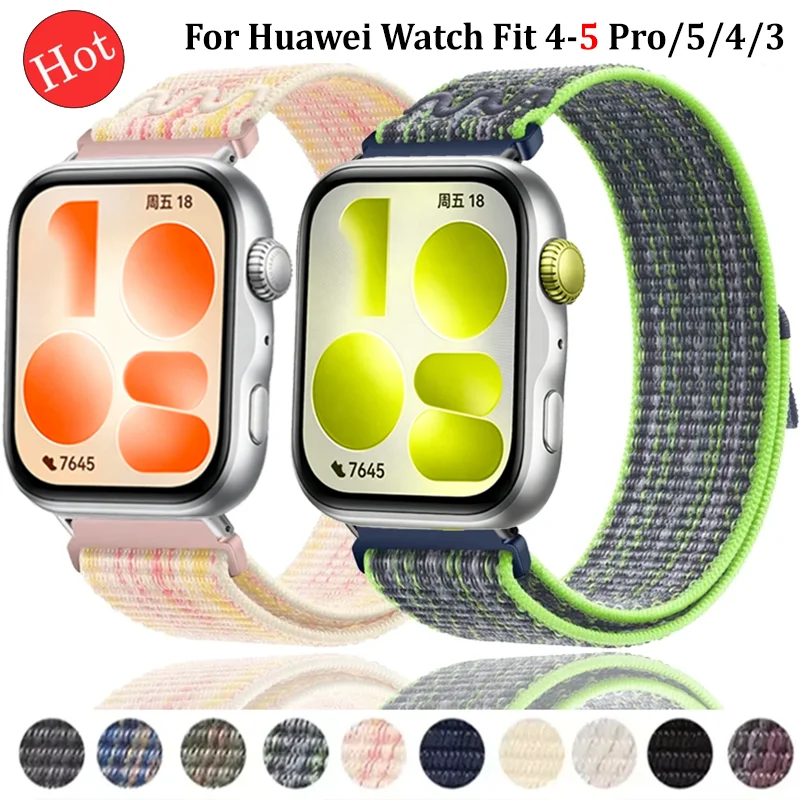 Needlework Nylon-Schlaufenarmband für Huawei Watch Fit 5-4 Pro Sports, austauschbares, atmungsaktives Armband, Huawei Watch Fit 5 4 3 Zubehör