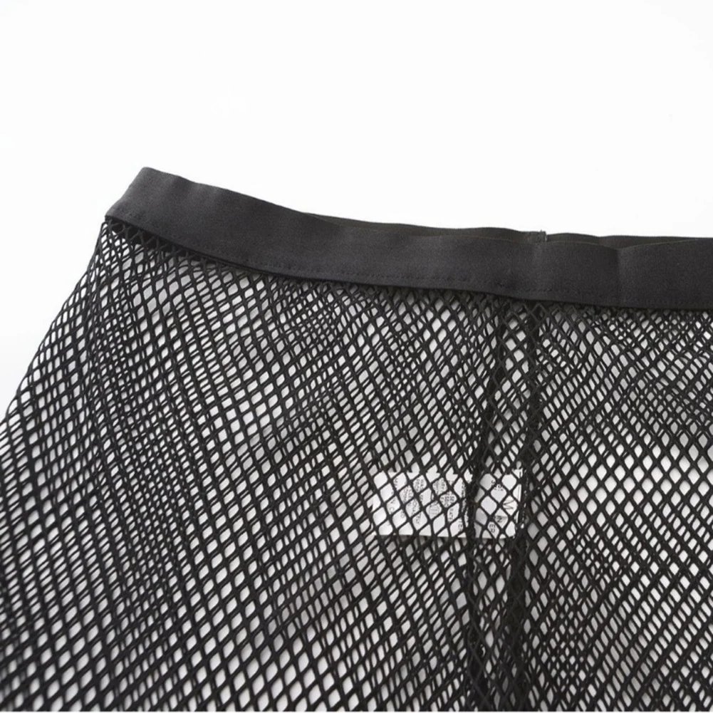 Men Mesh Thin Sheer Long Leg Shorts Panties Underpants Breathable Sexy Lingerie Boxers Trunk Brazilian Underwear Men's Clothing