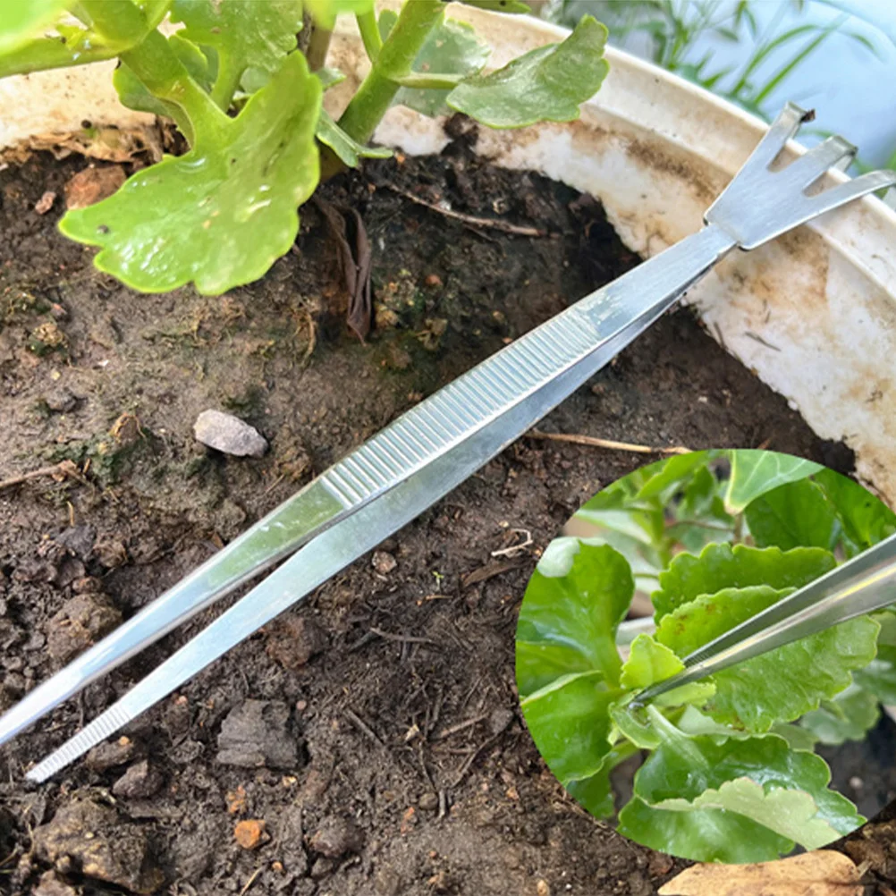 

1 set 1 Set Bonsai Tweezers Rake Tool Stainless Steel Multi-Function Garden Soil Loosening Kit For Plants Moss Potted Art Indoor