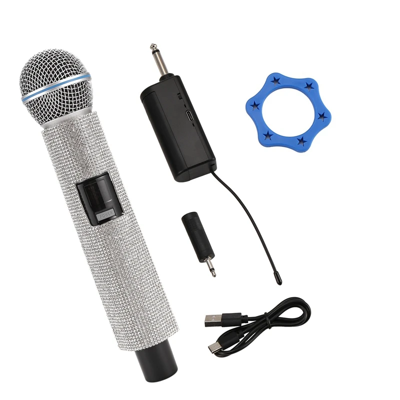 

Wireless Handheld Dynamic Microphone Karaoke Mic With Rechargeable Receiver For Wedding Speech Church Club