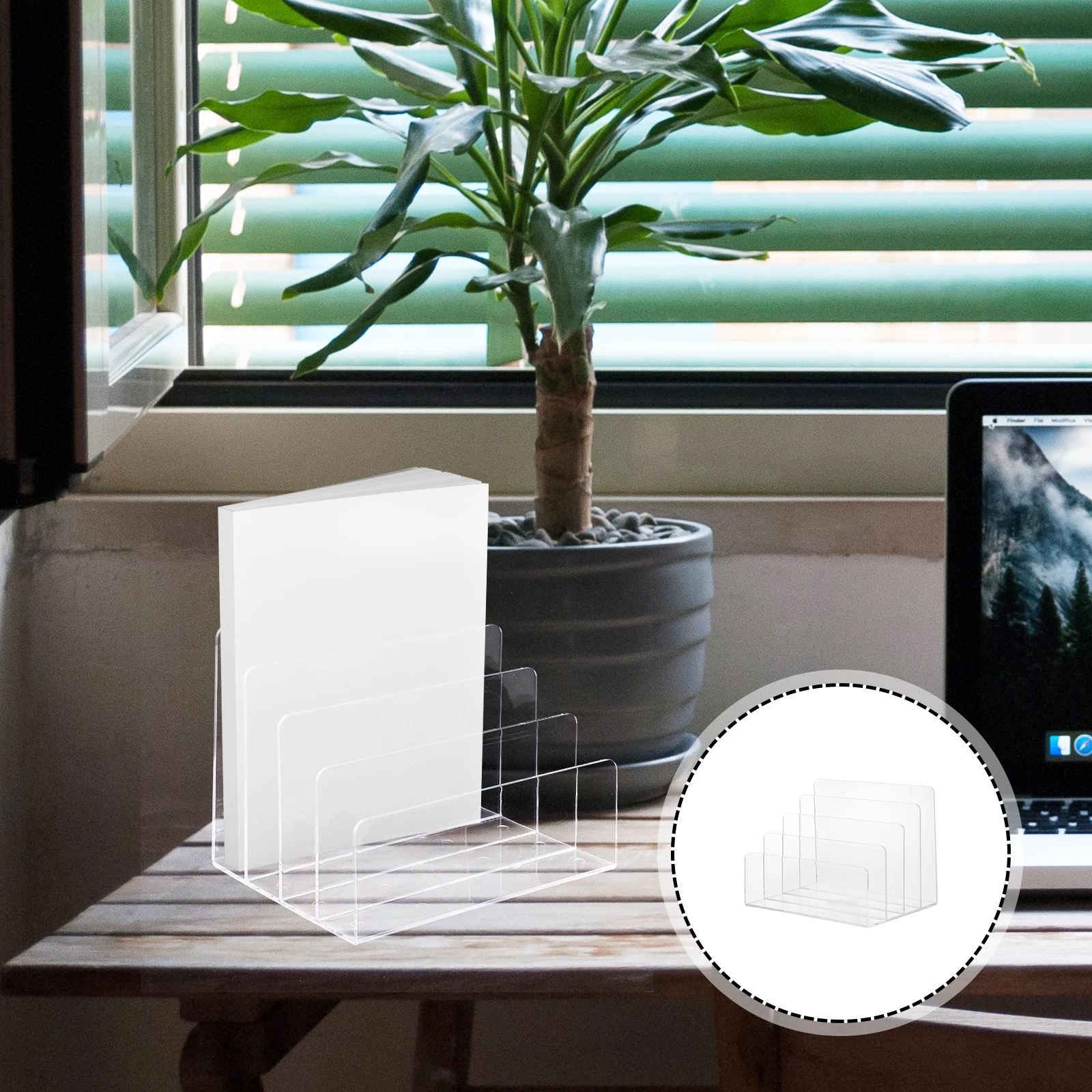 

Transparent Bookend Book Stand Household Storage Rack Desktop Organizer Magazine Display Stand Office File Baffle Decorative