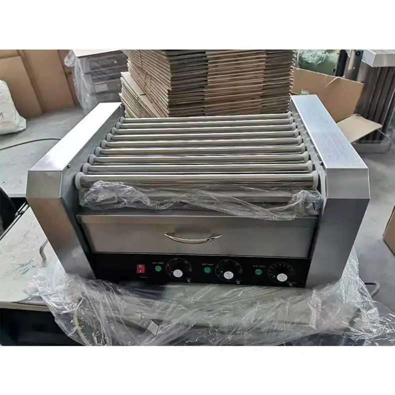 

9 Roller Hot Dog Machine With Glass Cover