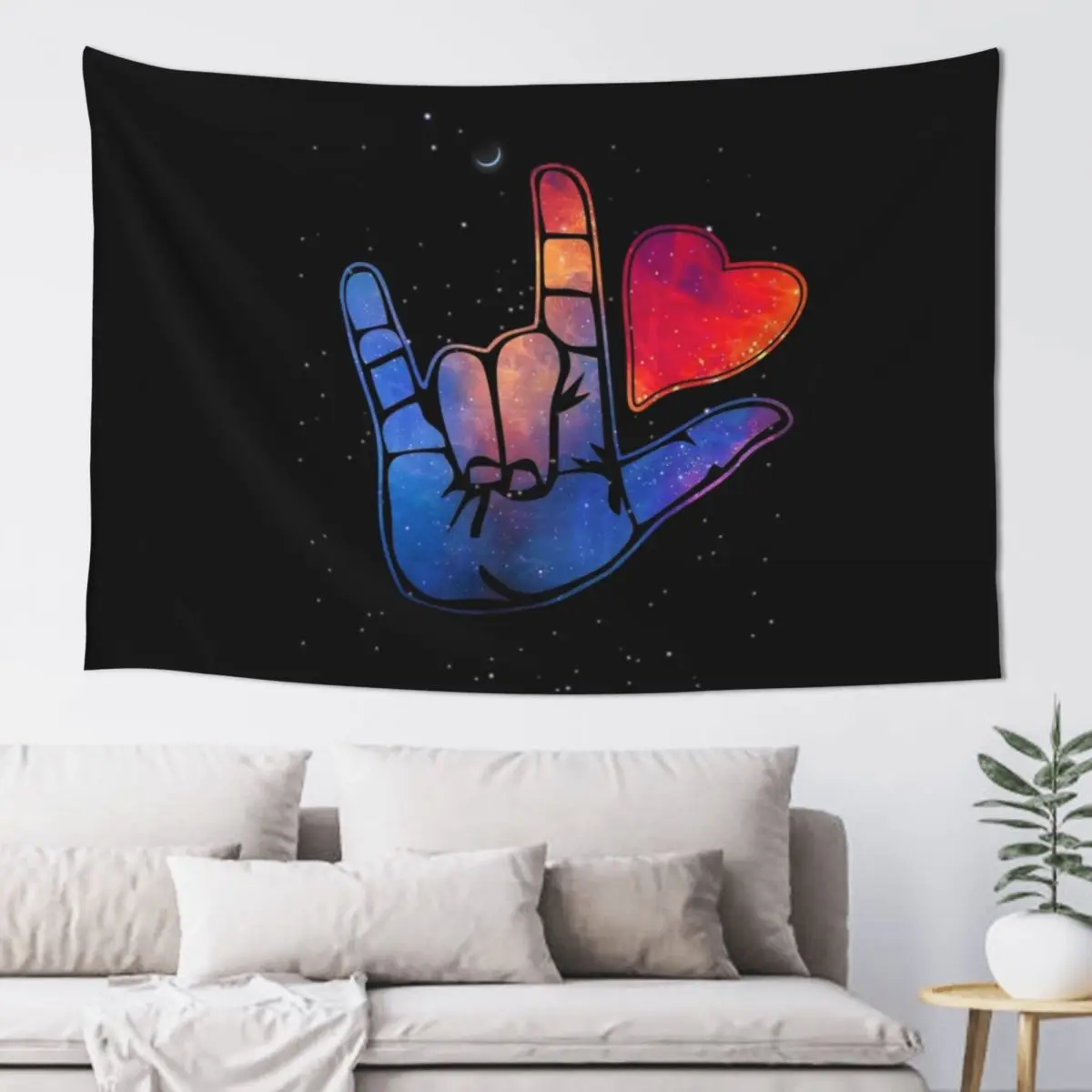 

I love you in sign language Tapestry Aesthetic Room Decoration Bedroom Decoration Tapete For The Wall Wall Tapestries Tapestry