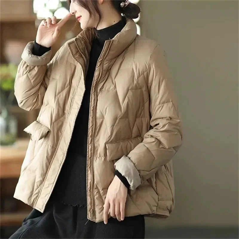 2023 New Solid Color Parkas Winter Down Cotton ,Liner Jacket Suit Short Thin Fashion Spring and Autumn Lightweight Padden Coat