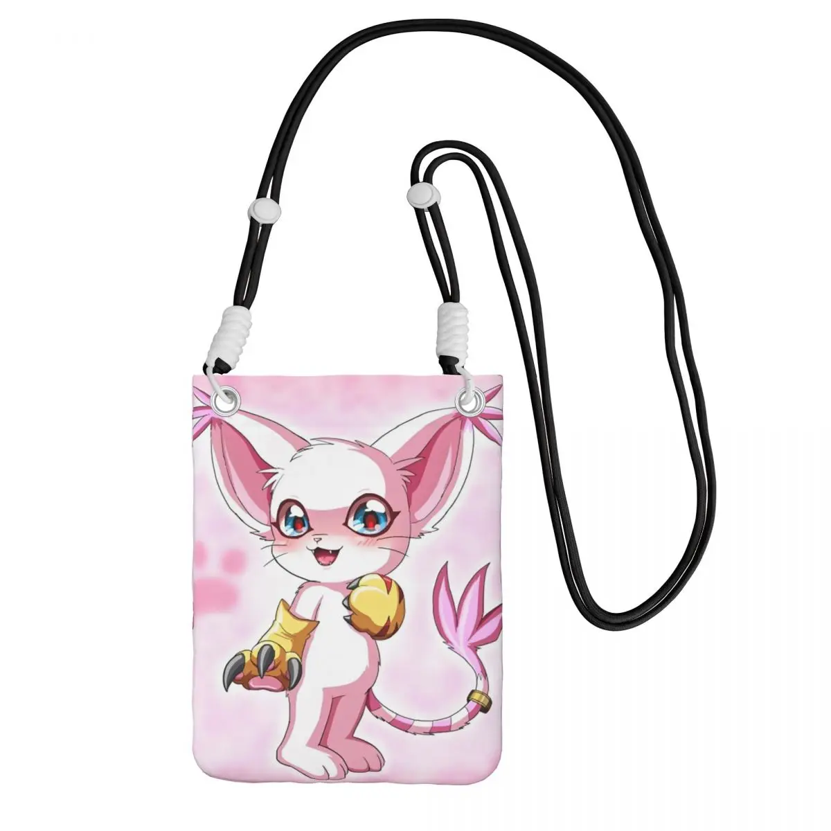 

Изготовленная на заказ сумка для мобильного телефона Gatomon Carry, диагональная женская и мужская сумка через плечо в стиле аниме для приключений, сумка через плечо со съемным ремешком для покупок