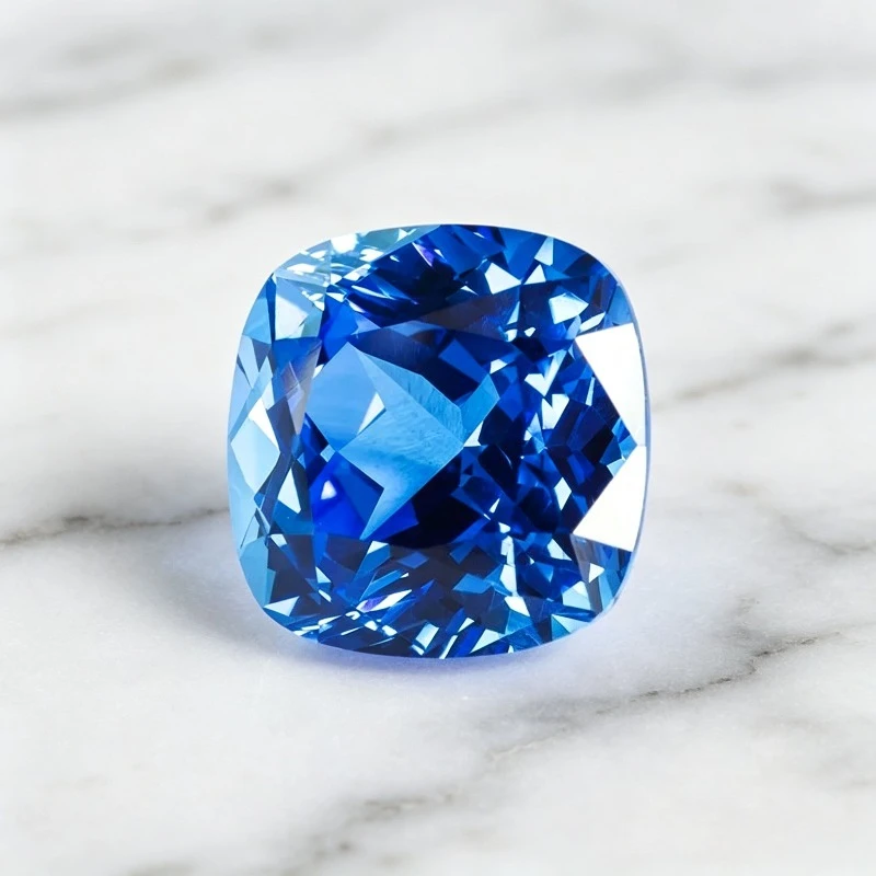 Hochwertiger Labor-gezüchteter Kobalt-Spinel im Kissenschliff, Blaue Farbe, Edelstein-Anhänger für DIY-Ringe, Halsketten und Ohrringe, Wählbares Zertifikat – Detail 3