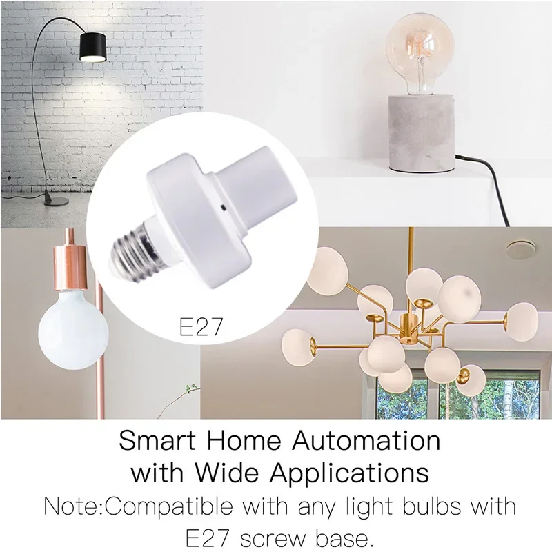 85-265V WiFi Smart Light Bulb Adapter Lamp Holder Base AC Smart Life/Tuya Wireless Voice Control with Alexa Google Home E27 E26