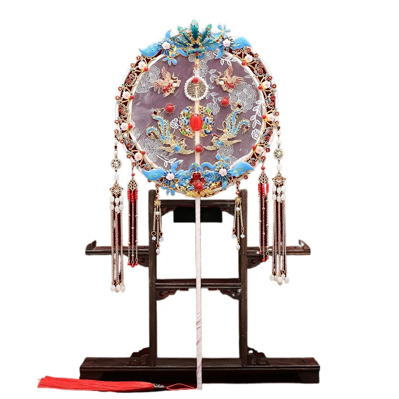 double-circle-fan-double-layer-bride-hanfu-hand-holding-fan-flower-antique-wedding-fan-long-handle-fringed-hand-holding-happy