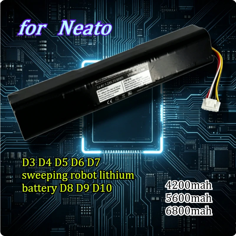 

6800mah Suitable for Neato D3 D4 D5 D6 D7 Sweeping Robot Lithium Battery D8 D9 D10 Long Endurance Powerful Rechargeable Battery
