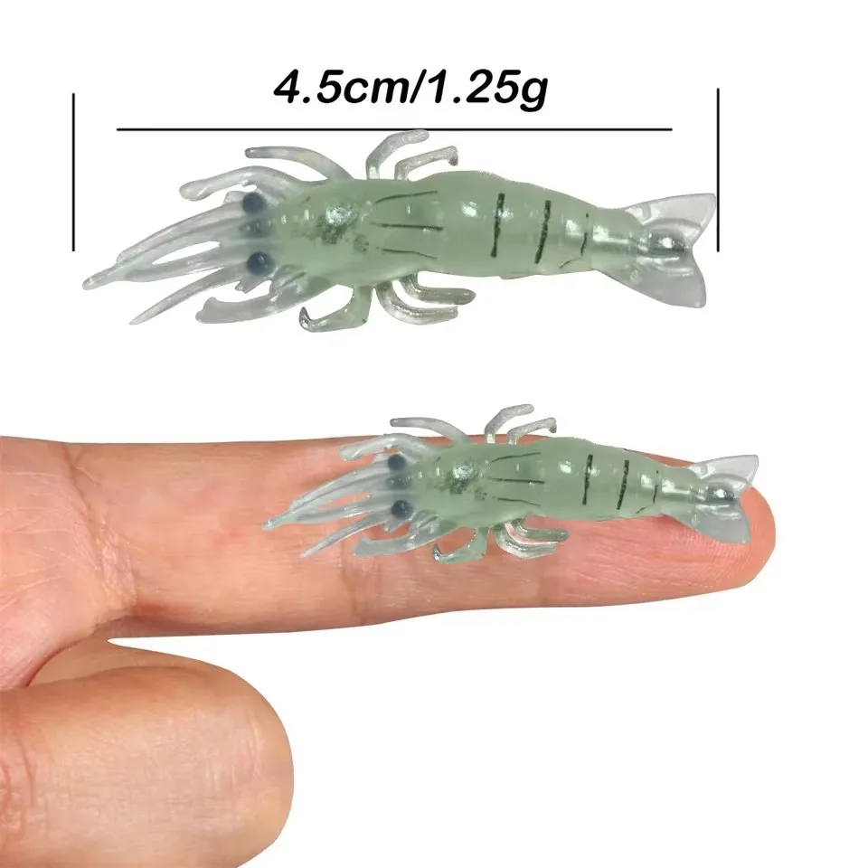 Señuelo camarón luminoso de vinilo – Cebo silicona para pesca de mar - imagen 2