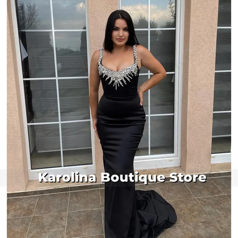 

Charming Spaghetti Straps Prom Dresses for Women Crystals Corset Trumpet Evening Gowns Vestidos De Fiesta Customized