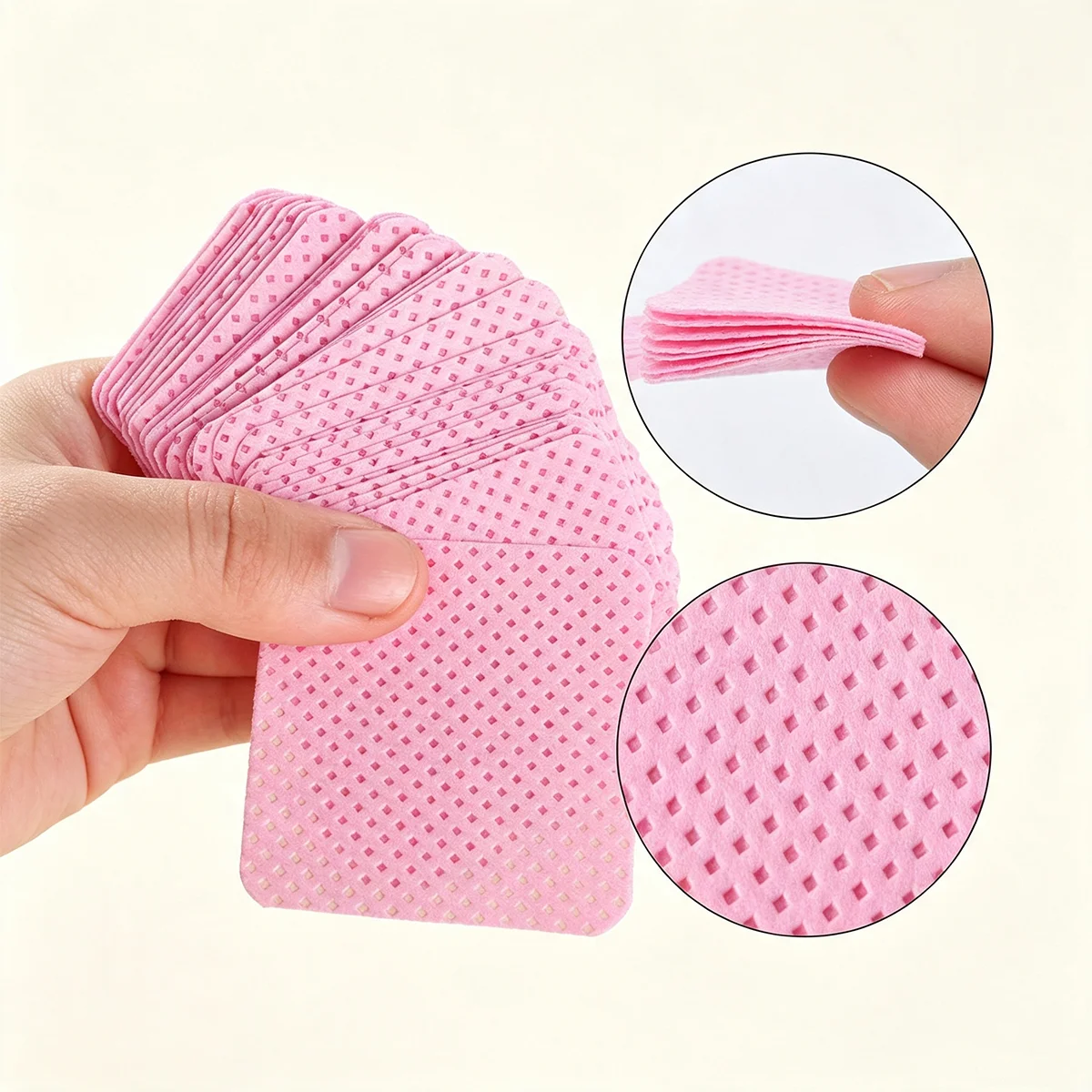 200pcs Lint Free Nail Wipes, Disposable Cotton Pads for Gel Polish Removal, Nail Art Cleaning & Eyelash Glue, Storage Box