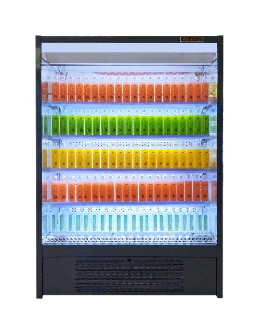 Supermarket air Curtain Cabinet Refrigerator Display Cooler Refrigerator Display Open Vegetable and Fruit Water Chiller