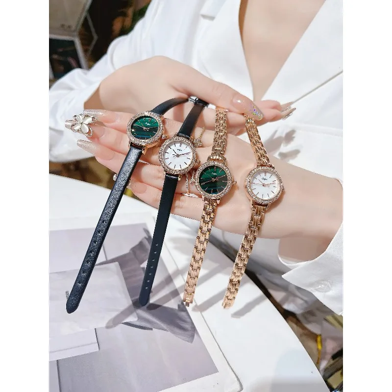 ONLYOU Luxury Genuine Leather Waterproof Women's Watch, Featuring A Faux-diamond Studded Alloy Dial, and Includes A Gift Box.