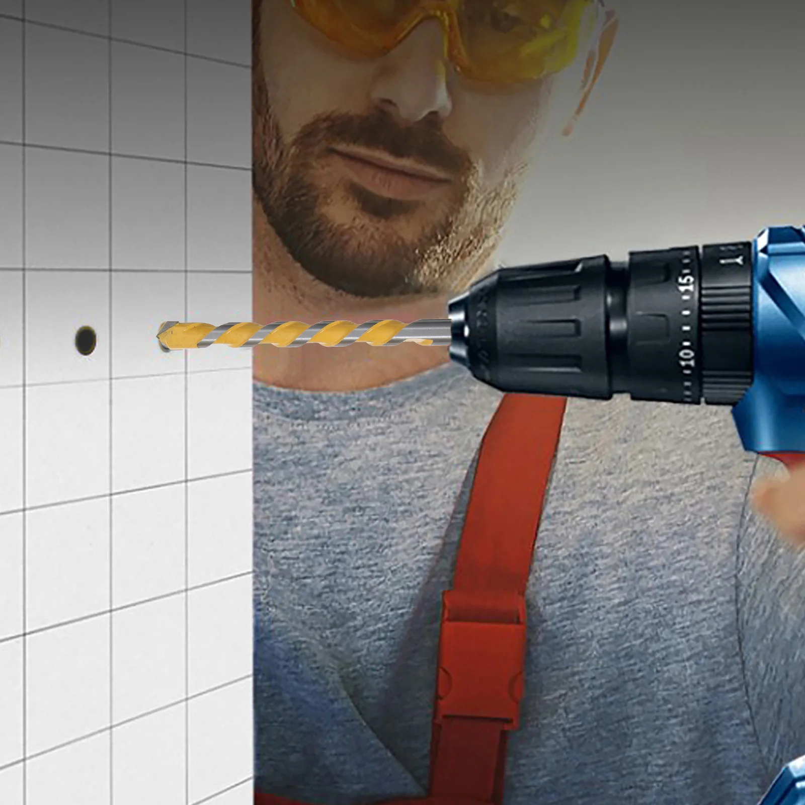 

1 Set Drill Bits Kit Multi-Purpose Tile Glass Concrete Masonry Bit Square Shank High Hardness Wear Resistant Efficient