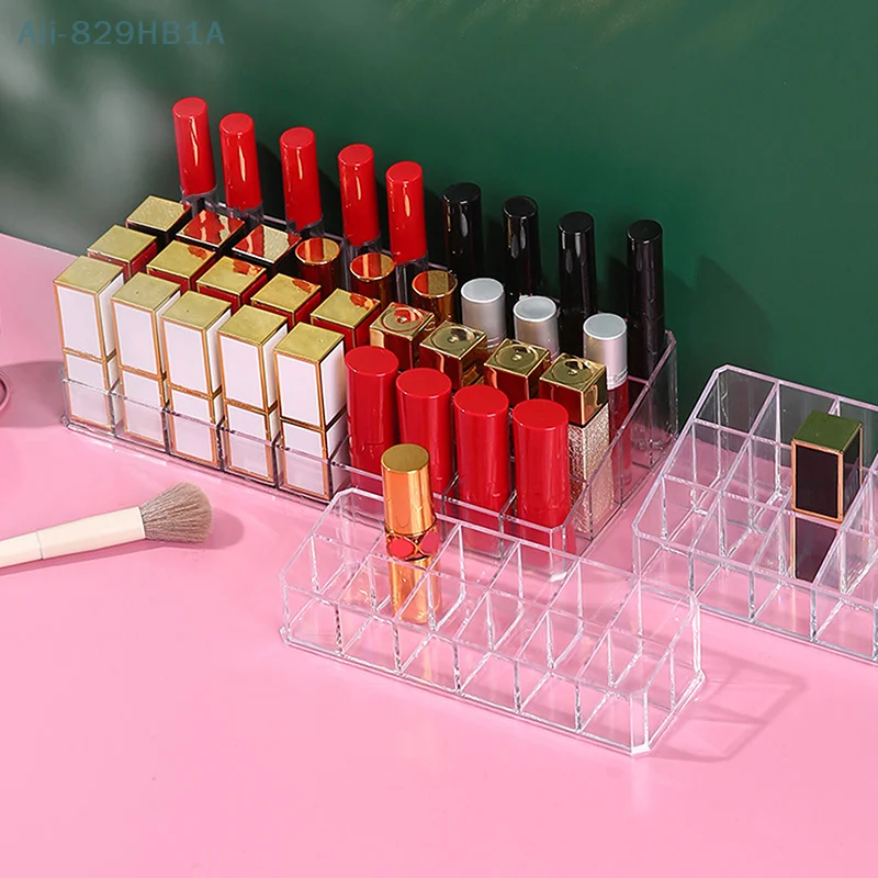 Acrylic Lipstick Storage Box Makeup Brush Display Rack Eyebrow Pencil Storage Rack Cosmetic Sorting Box Desktop Organization