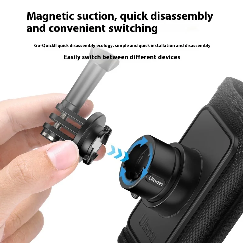 Ulanzi CO62 Go-Quick II Magnetic Backpack Clip 360° Rotation Custom Quick Release Mount for Insta360 DJI Action Camera Accessory