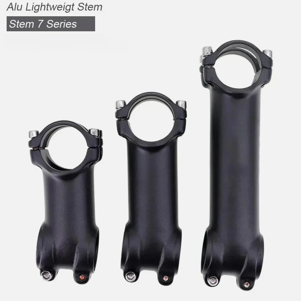 UNO Fahrrad-Vorbau Ultraleicht Ohne Logo Schlicht Schwarz -7 17 Grad MTB Alu Nologo 60 70 80 90 mm 100 110 120 130mm Fahrrad-Vorbau