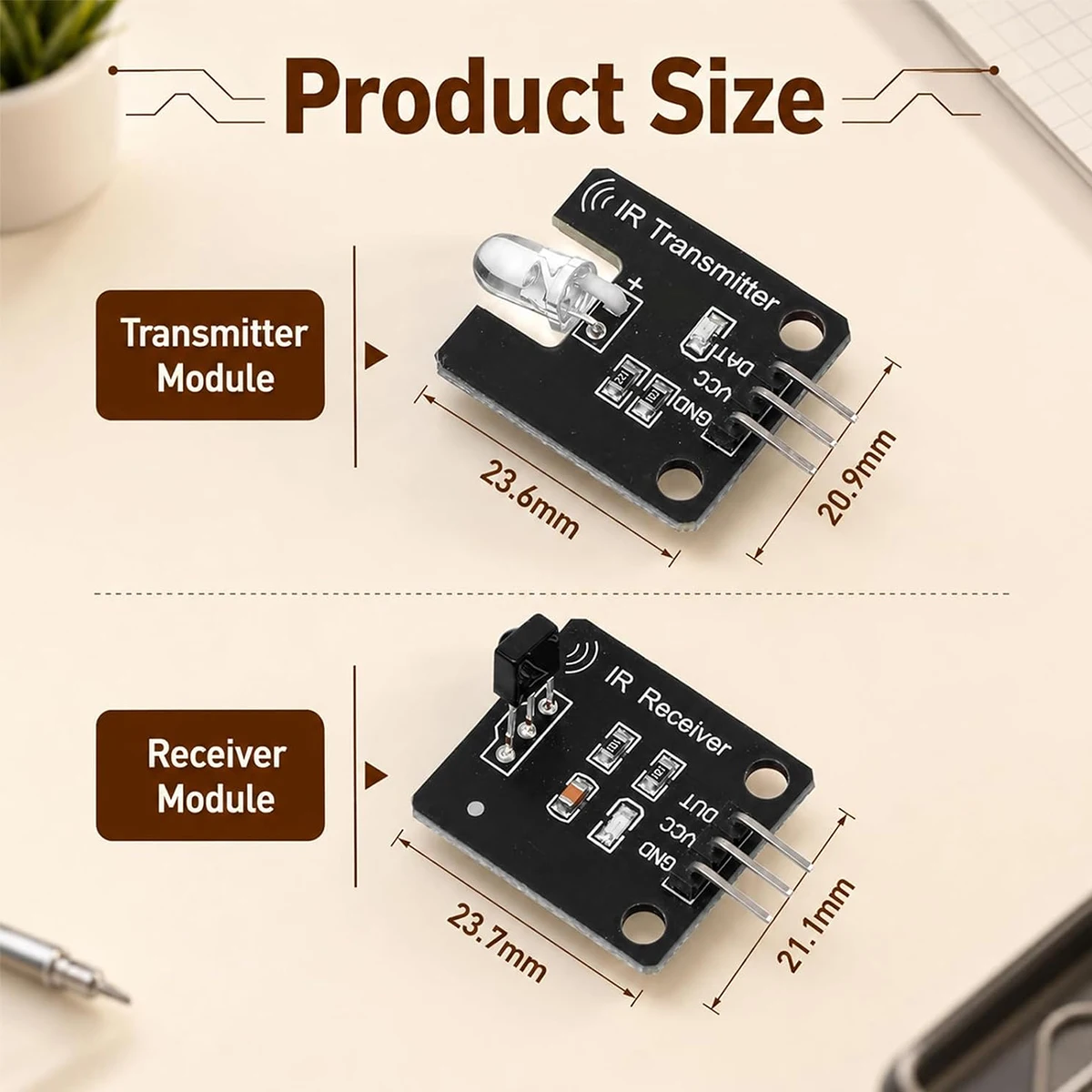 38KHz IR Transmitter Receiver Sensor Module Digital Infrared Transmit Receive Electronic Building Block for Arduino DIY Project