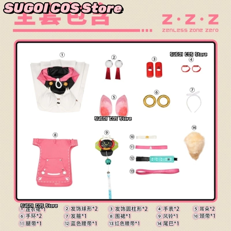 {SUGOI COS}AGame Zenless Zone Zero Alice Thymefield أزياء تنكرية شعر مستعار بحر الزعتر ملابس النساء الأرنب الزي تجهيزات حفلة الهالوين
