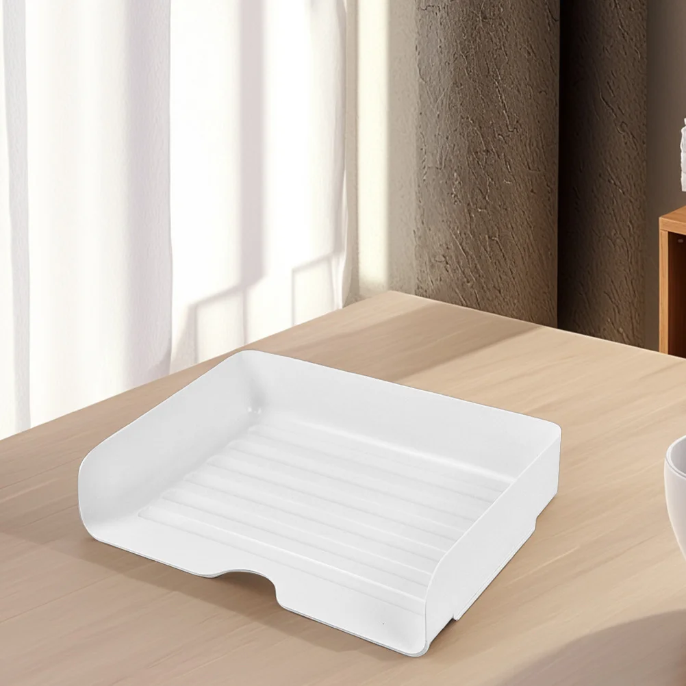 

4Pcs Stackable Clear Plastic Desk Organizer Letter Tray Desktop File Paper Holder Document Storage Rack Office Workspace