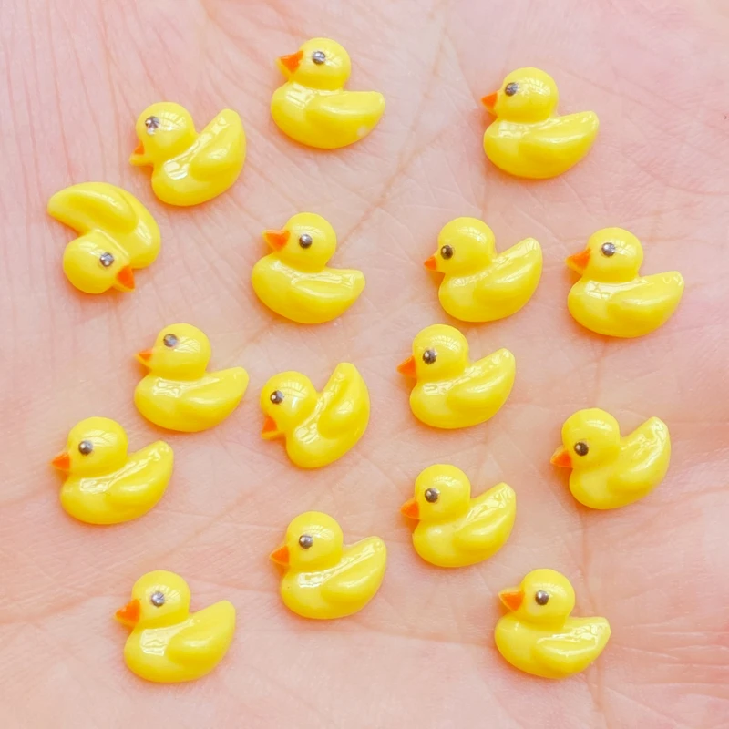 40Pcs New Resin Mini Call Duck Flat Back Cabochon Scrapbook Kawaii DIY Embellishments Accessories