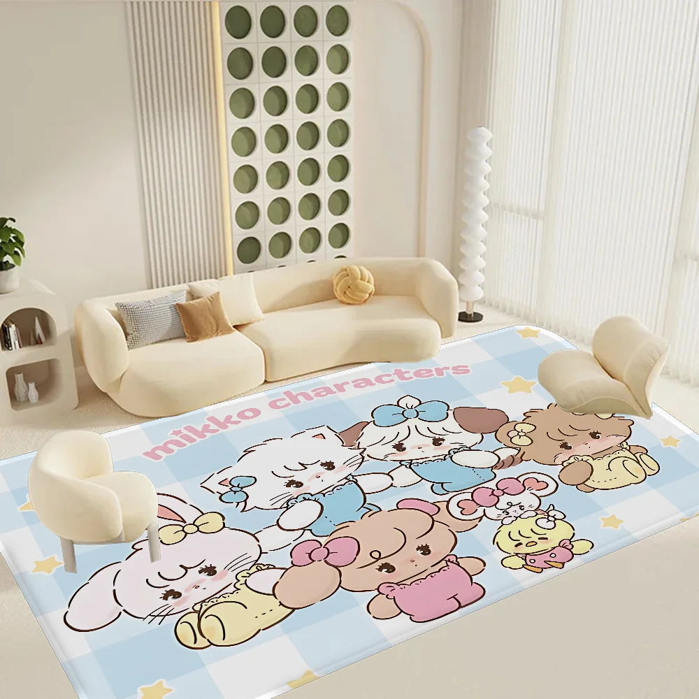 

M-Mikko C-Characters Floor Mat INS Style Soft Bedroom Floor House Laundry Room Mat Anti-skid Household Carpets
