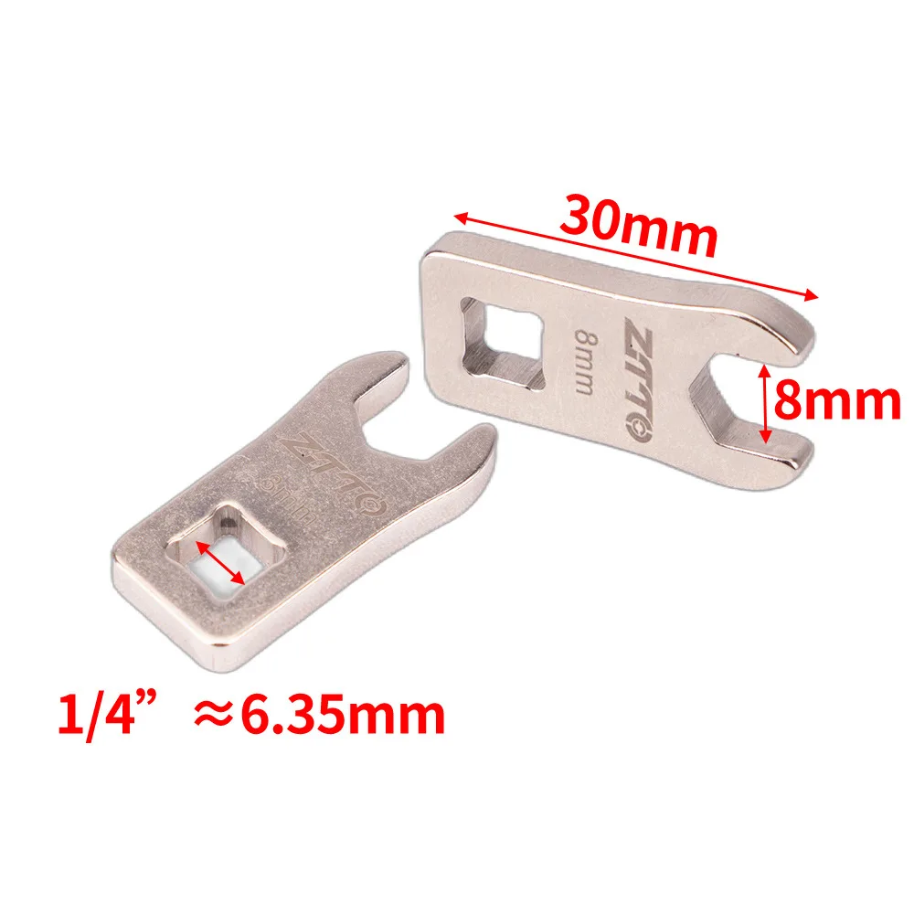 ZTTO 8mm Open-End Wrench Torque Adapter Bike Disc Brake Cable Wrench Hydraulic Brakes Lever Line Bolt Tool for 1/4