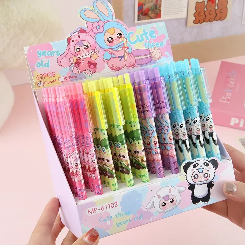 

60pcs/Box Set Kawaii Mechanical Pencil Set 0.5mm Cute Cartoon Panda Bunny Lead Pencils For School Students Writing Drawing Sta