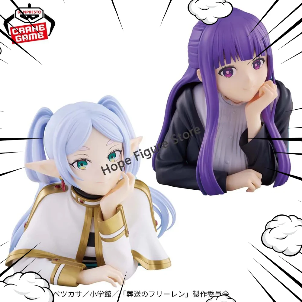 Em estoque original banpresto bochecha busto figura frieren samambaia figura anime modelo frieren: loira viagens final figura brinquedo genuíno