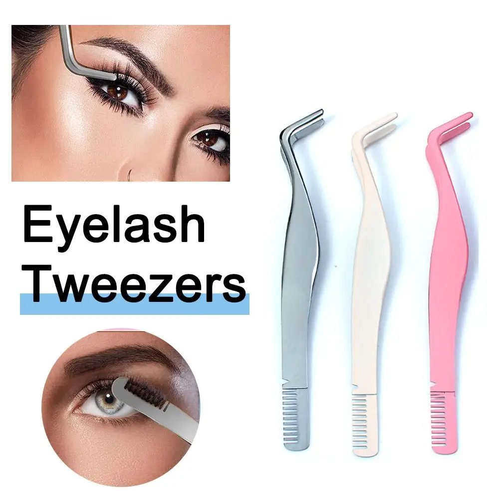 Wimpern pinzette mit Kamm mit gefälschten Wimpern Beauty Make-up Tools für Wimpern Gebäude matte Wimpern Pinzette 3 Farbe k7i4