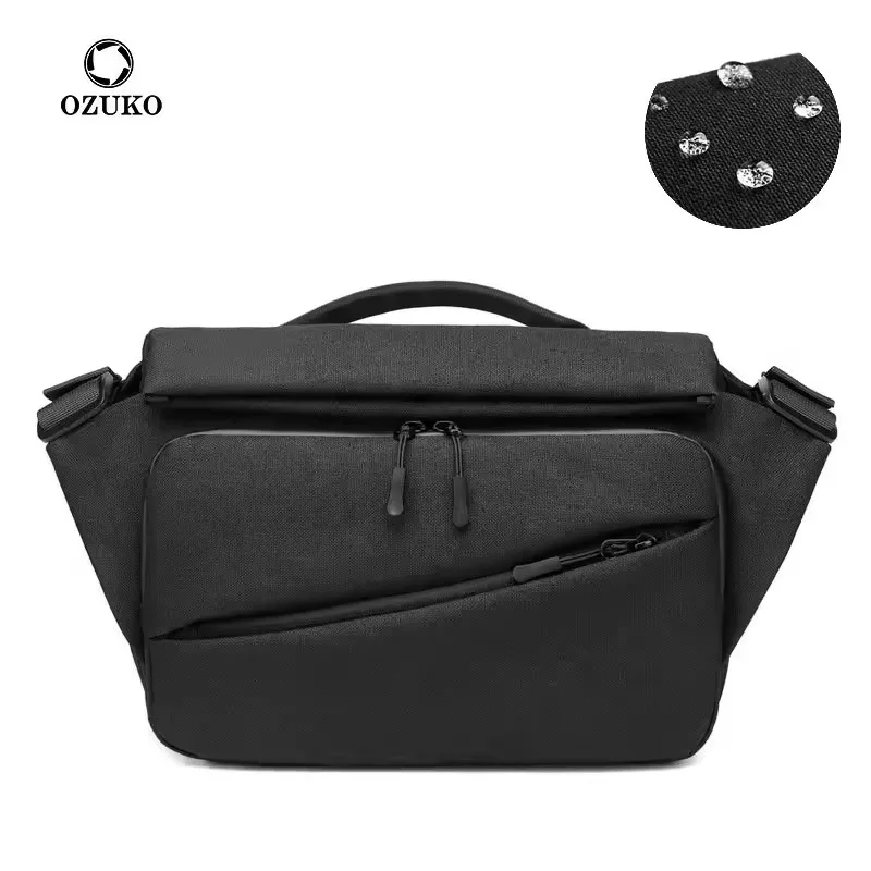 OZUKO Lightweight Messenger Bag, Maleta Crossbody masculina, Boys Llaptop Bag, Livro escolar, Pacote de cintura para esportes ao ar livre