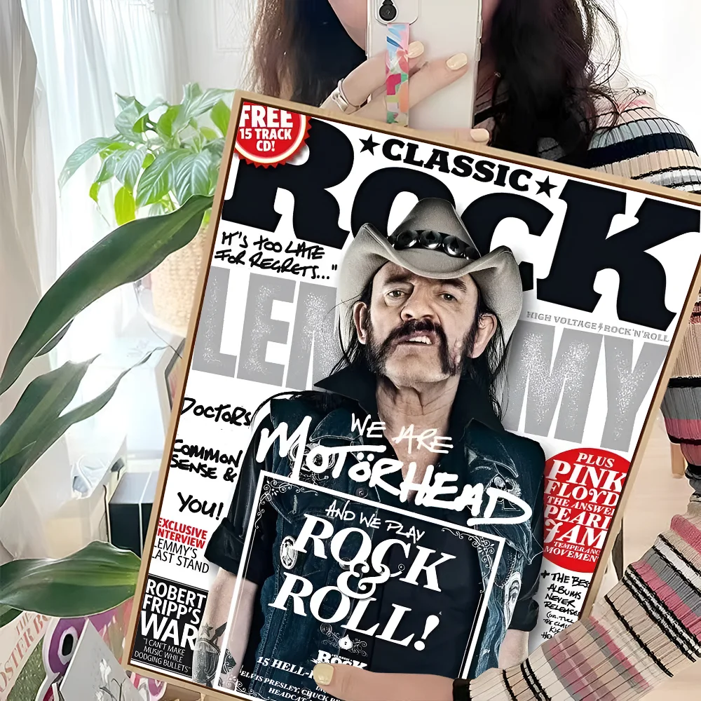 Singer L-Lemmy K-Kilmister Anime poster adesivo di carta impermeabile appiccicoso Coffee House Bar Kawaii Room Decor