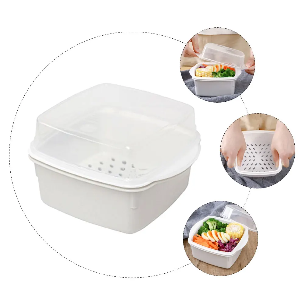 

Microwave Vegetable Box Food-Grade Plastic Healthy Cooking Container Heat Resistant Kitchen Utensil Household Steaming Tool