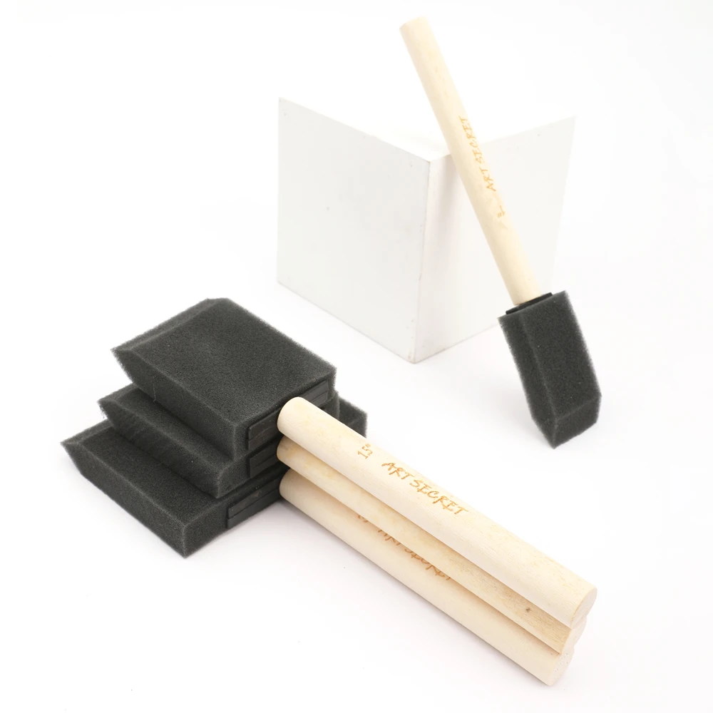 Artsecret 6pcs/set DIY Craft Tool Sponge Painting Brush Foam Painting Roller Painting Kit Brush Roller Drawing Toys