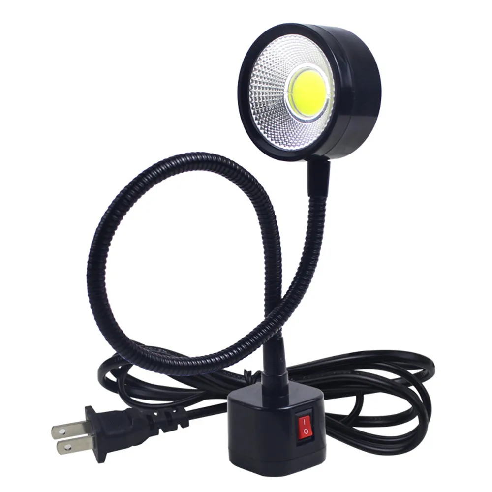 Lampu Mesin Jahit COB 5W 8W Super Terang Lampu Kerja Magnetik Led Lampu Leher Angsa Fleksibel 300Mm untuk Mesin Bubut Meja Kerja